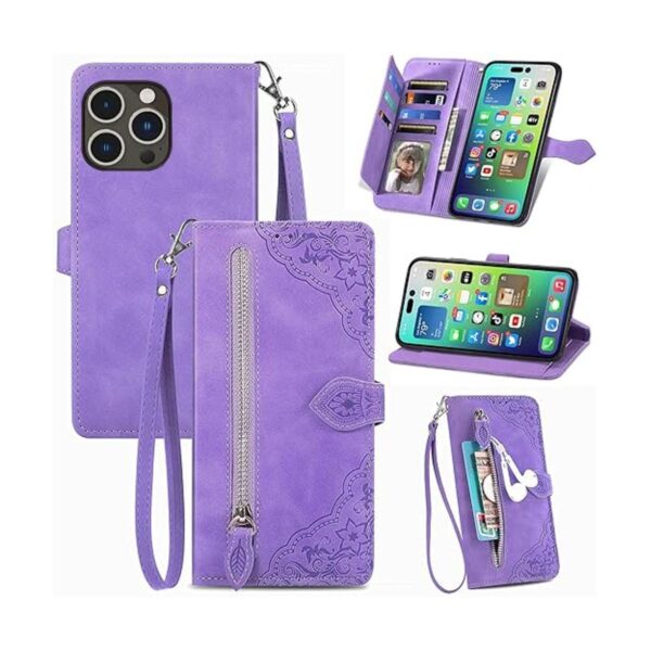TopFunny Carcasas para iPhone 14 Pro Wallet para mujer con_1