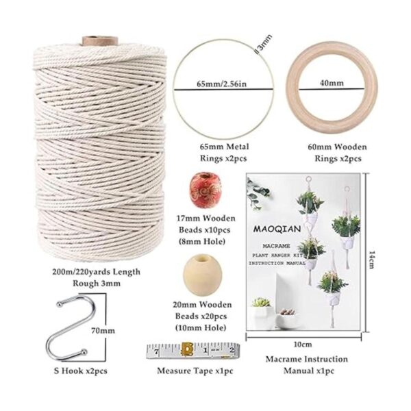MAOQIAN Kit de macramé 3 en 1 para principiantes cordón