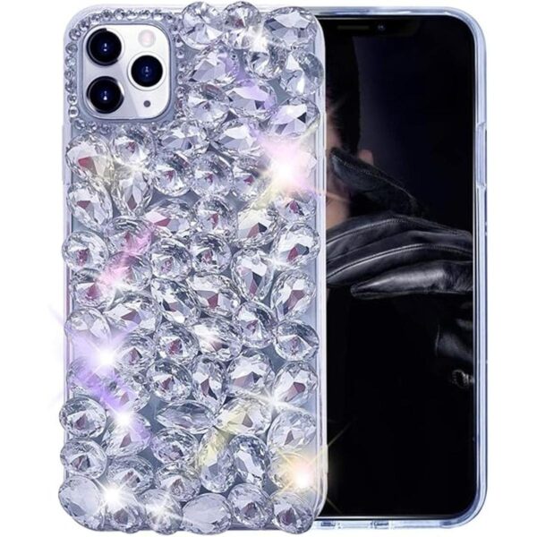 Bonitec Funda para iPhone 14 Pro Max con purpurina para_2