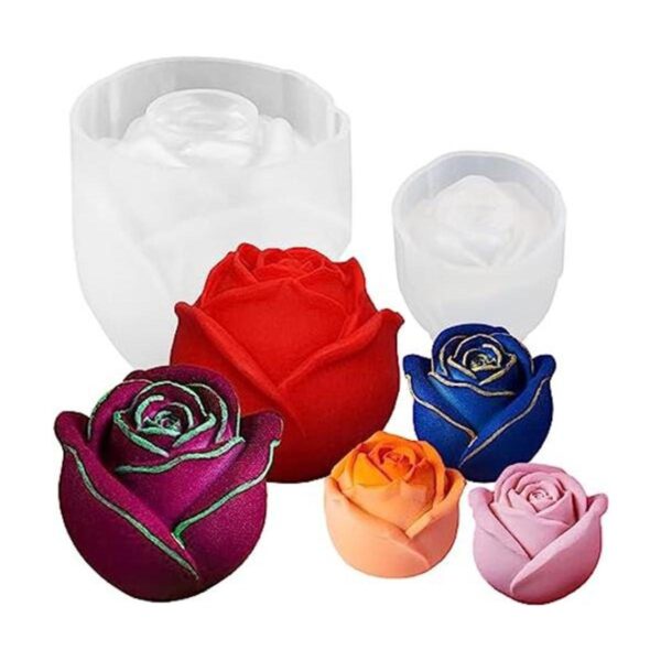 ZQYSING Paquete de 2 moldes de velas de flores de rosa_1
