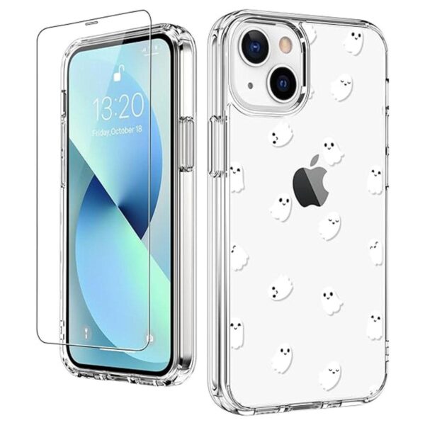 LUHOURI Funda de Halloween para iPhone 13 con protector de_1
