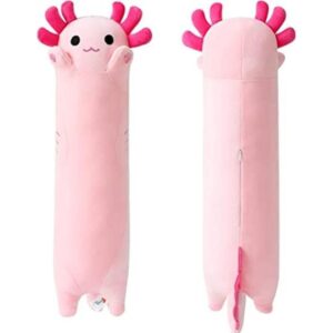 PEACH CAT Almohada de peluche de axolote largo rosa de 20