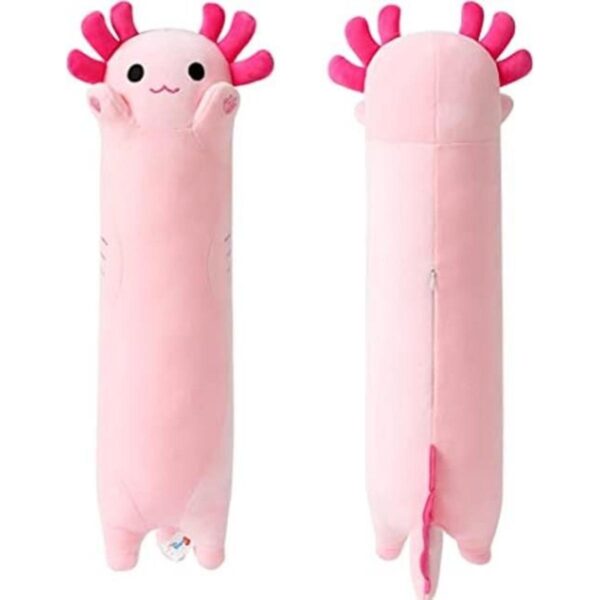 PEACH CAT Almohada de peluche de axolote largo rosa de 20