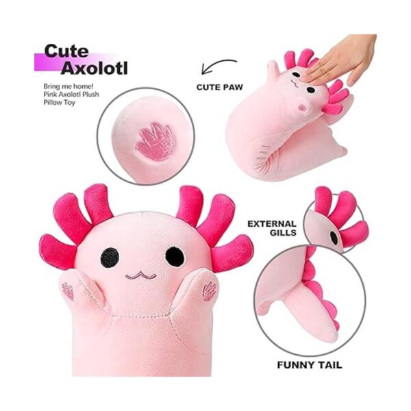 PEACH CAT Almohada de peluche de axolote largo rosa de 20