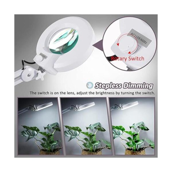 Veemagni Lupa 8X con luz y soporte lámpara de pie con_3