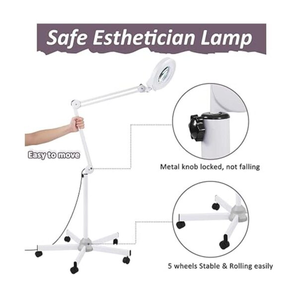 Veemagni Lupa 8X con luz y soporte lámpara de pie con_4