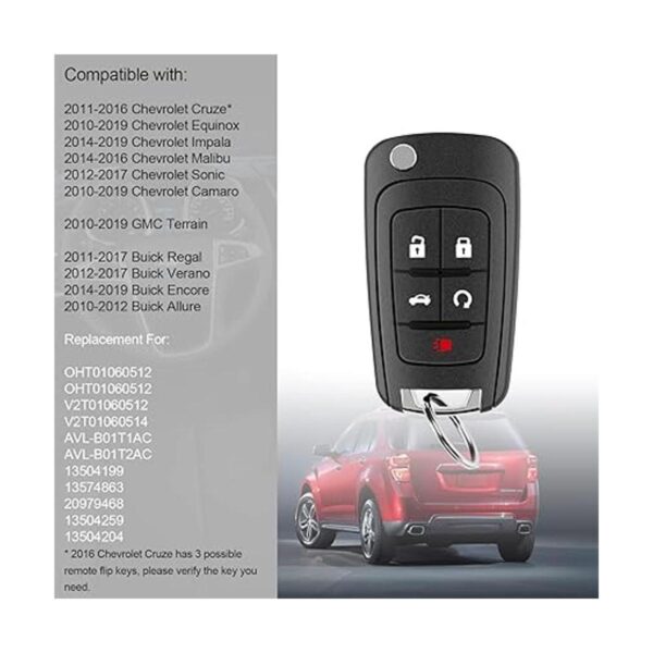 Llavero de repuesto con 5 botones para Chevy Equinox_2