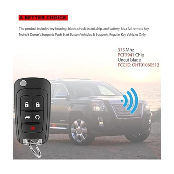 Llavero de repuesto con 5 botones para Chevy Equinox_6