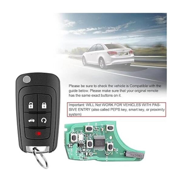 Llavero de repuesto con 5 botones para Chevy Equinox_3