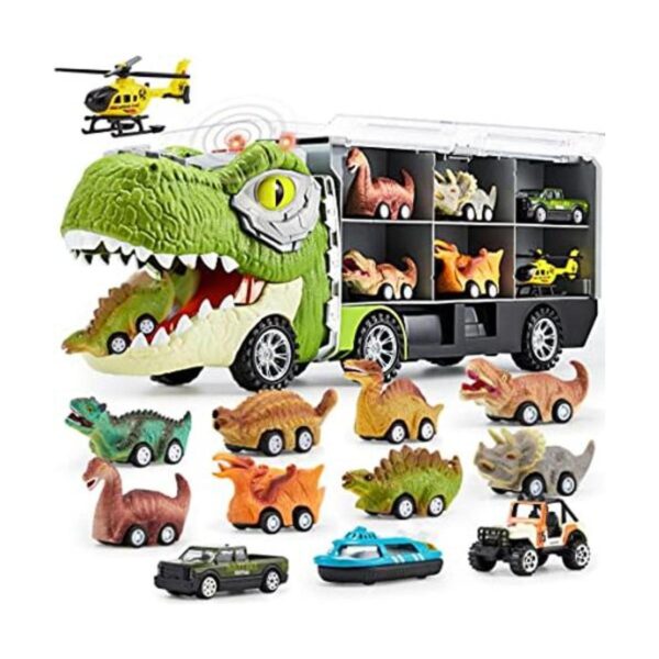 JOYIN Camión transportador de dinosaurios 13 en 1 para_1