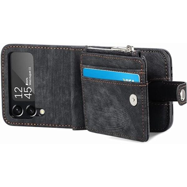TopFunny Funda tipo cartera para Galaxy Z Flip 4 con_5