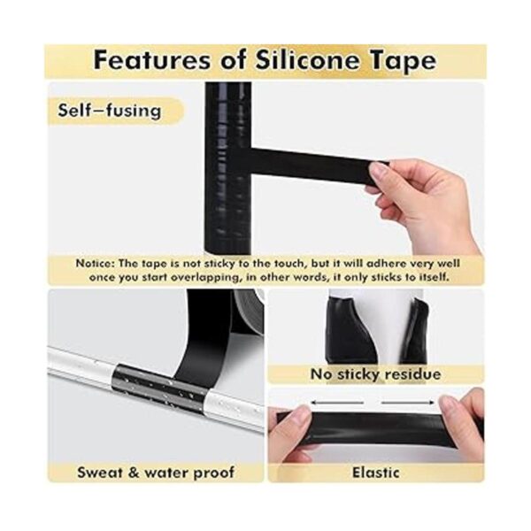 Cinta de silicona autofusible 3 rollos de tubería de_3