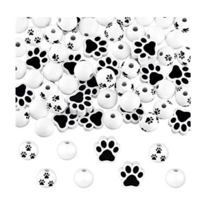 120 cuentas de madera de pata cuentas de huella de perro
