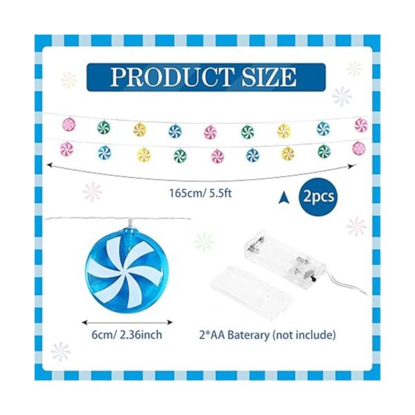 2 tiras de luces de Navidad de 5.5 pies 10 LED bonitas
