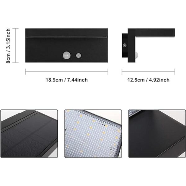 Luz solar de pared para exteriores sensor de movimiento_2