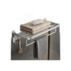 MUSTORN Toallero de pared para baño con toallero y ganchos_1