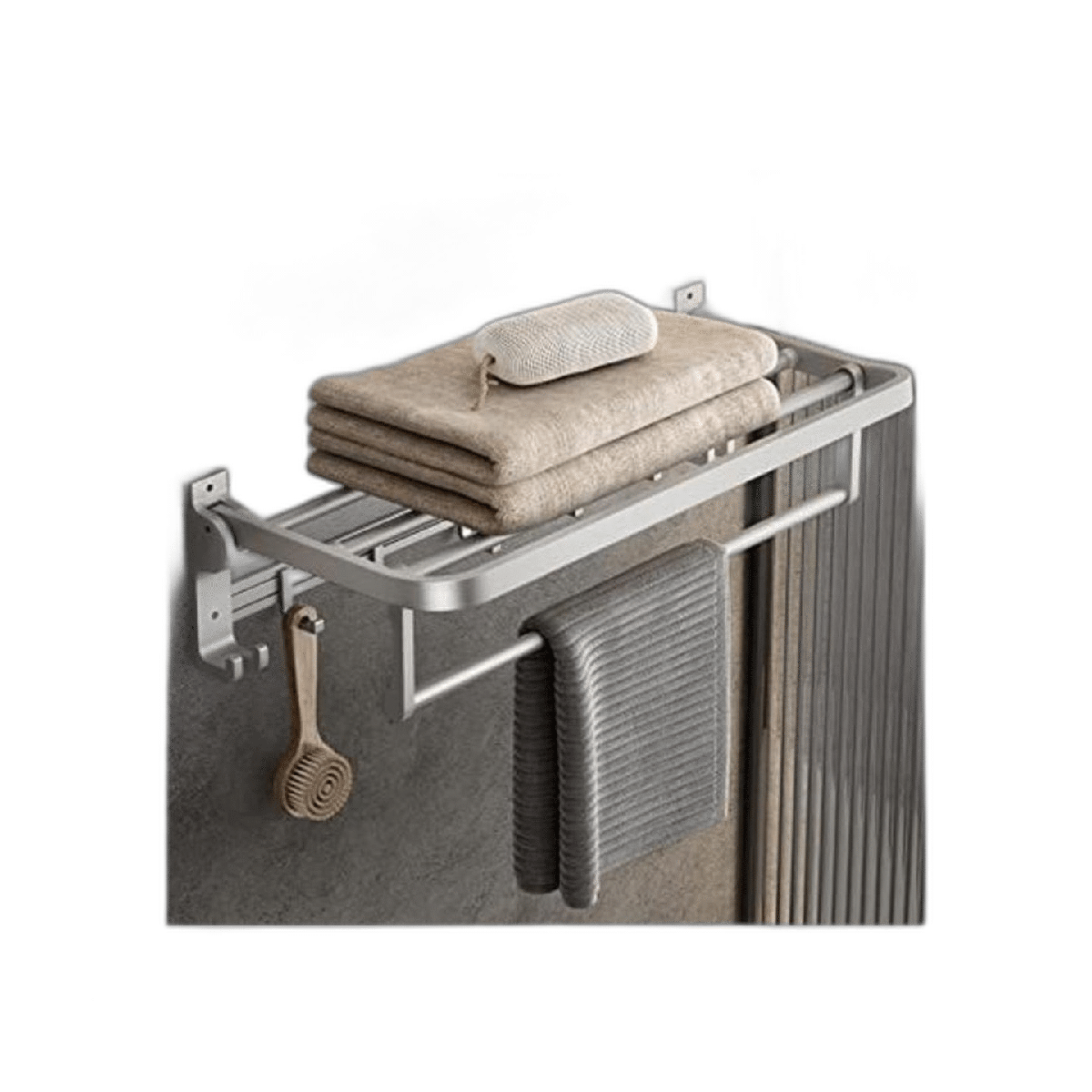 MUSTORN Toallero de pared para baño con toallero y ganchos