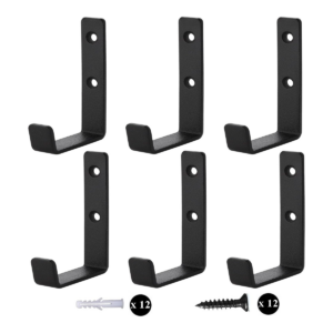 Ganchos de pared negros resistentes de metal puro súper_1