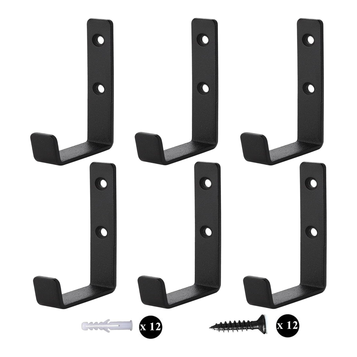 Ganchos de pared negros resistentes de metal puro súper