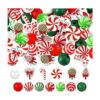 200 Pcs Christmas Wooden Beads Candy Cane Wood Beads Xmas