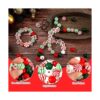 200 Pcs Christmas Wooden Beads Candy Cane Wood Beads Xmas