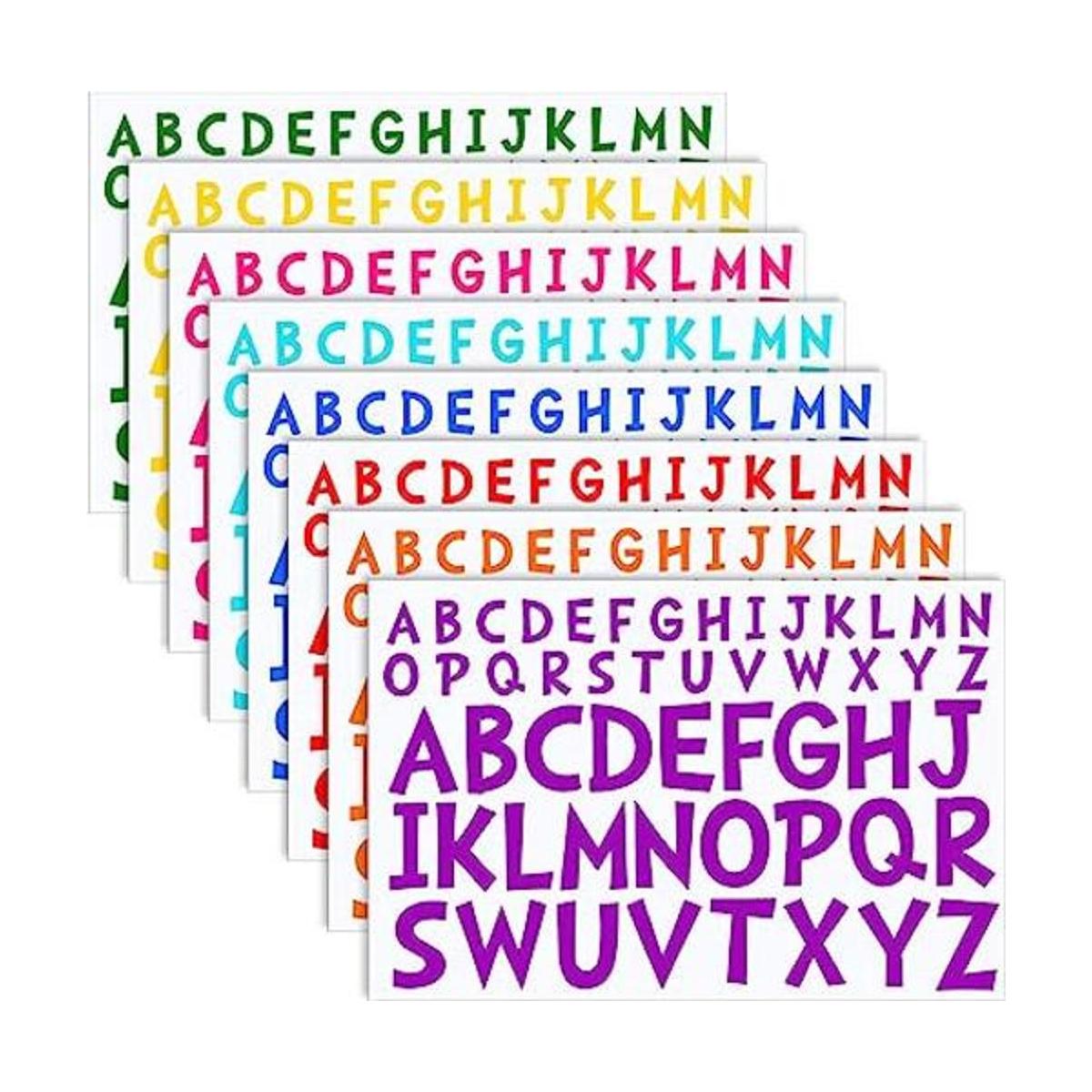 8 hojas de calcomanías de letras adhesivas de 1 pulgada 2