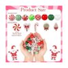 200 Pcs Christmas Wooden Beads Candy Cane Wood Beads Xmas