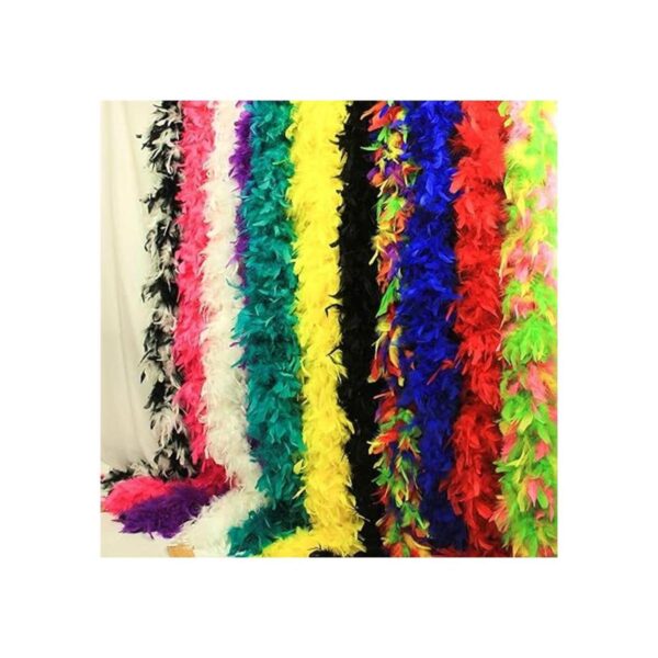 Boa de plumas de pavo chandelle rojo melocotón 2 yardas