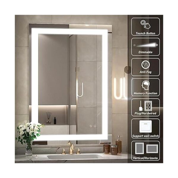 FTOTI Espejo LED de 24 x 32 pulgadas espejo de baño_3
