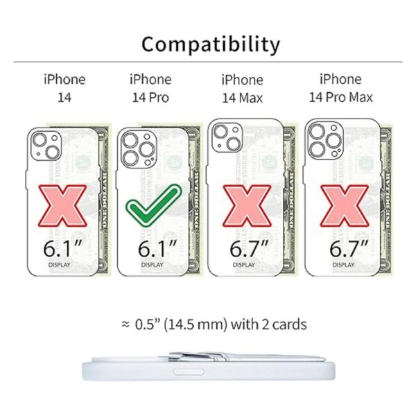 Dockem Funda para tarjetas para iPhone 14 Pro con carcasa_2