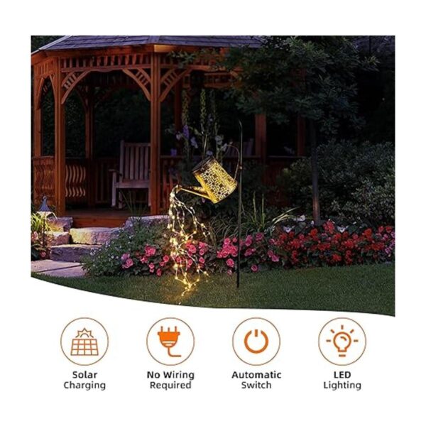 Otdair Regadera solar con luces decoración de jardín al_4