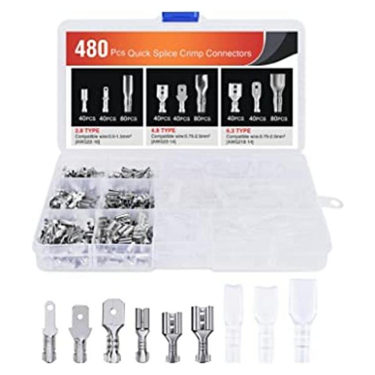 Nilight 480PCS Insulated Male Female Spade Terminals Quick