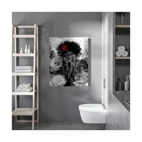 Lienzo afroamericano para pared estampado de moda de niña_3