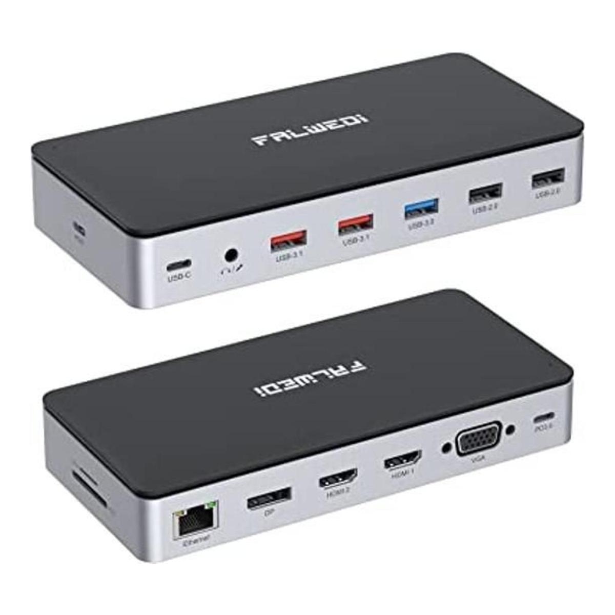 USB C Laptop Docking Station 15 in 1 Dock with 4K Triple