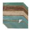Kewadony Juego de 6 servilletas de tela verde azulado_1
