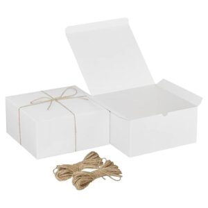 Xxcxpark 16 cajas de regalo de papel kraft blanco de 8 x 8_1