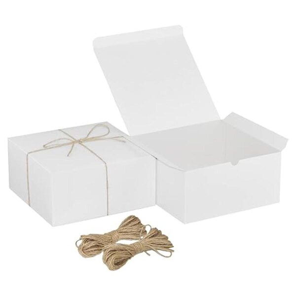 Xxcxpark 16 cajas de regalo de papel kraft blanco de 8 x 8_1