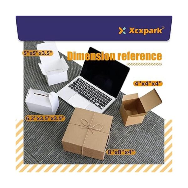 Xxcxpark 16 cajas de regalo de papel kraft blanco de 8 x 8_3