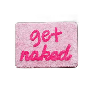 Get Naked Tapete de baño rosa divertido y lindo tapete de