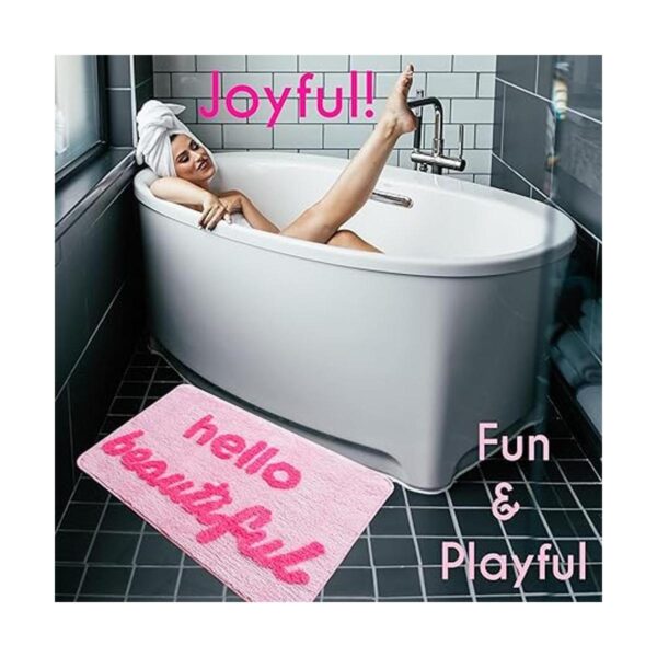 Hello Beautiful Tapete de baño rosa claro color