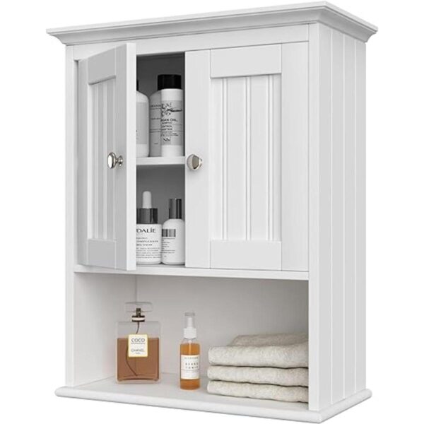 Treocho Wood Wall Cabinet Bathroom Medicine Cabinet_1
