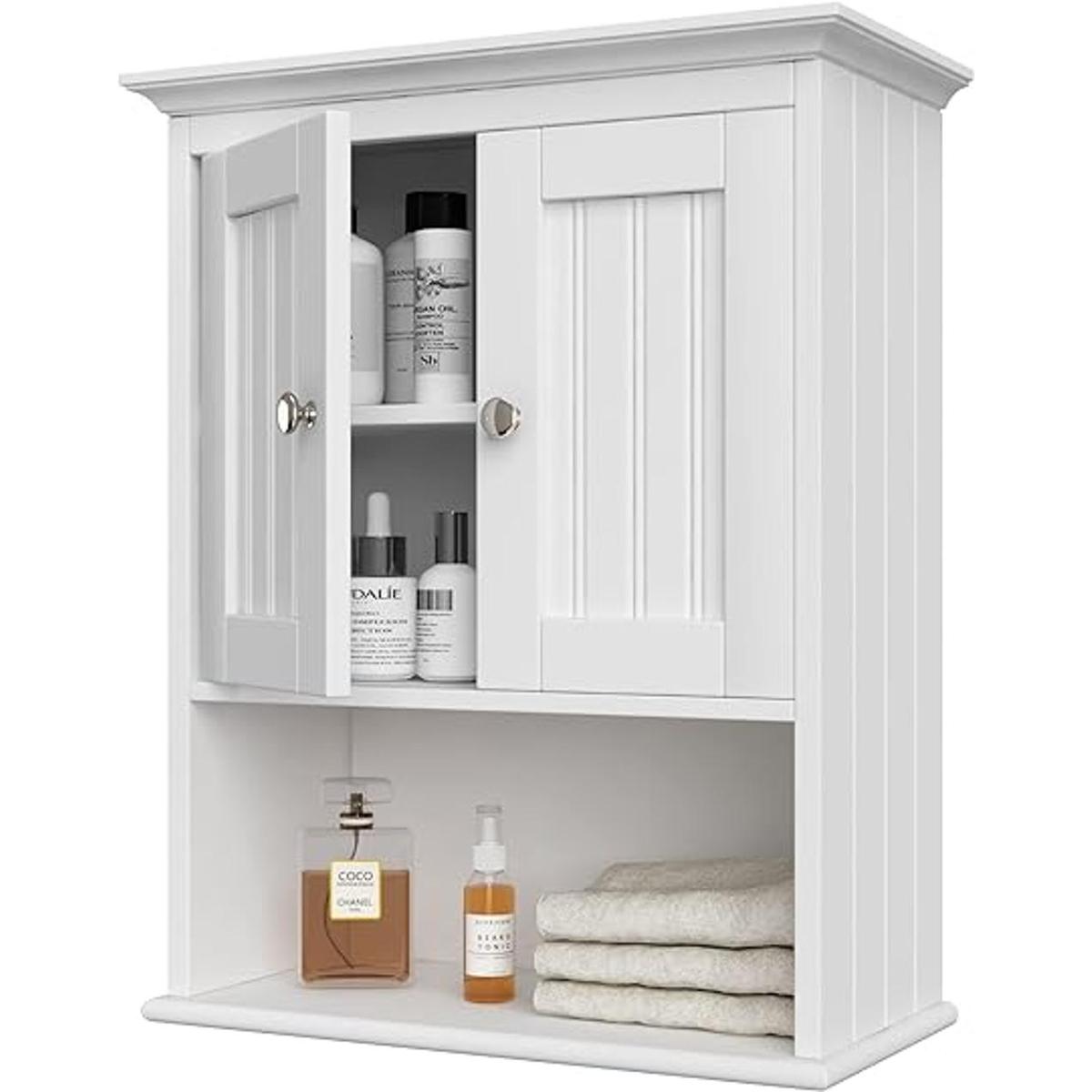 Treocho Wood Wall Cabinet Bathroom Medicine Cabinet