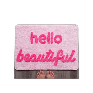 Hello Beautiful Tapete de baño rosa claro color