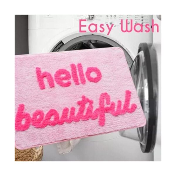 Hello Beautiful Tapete de baño rosa claro color