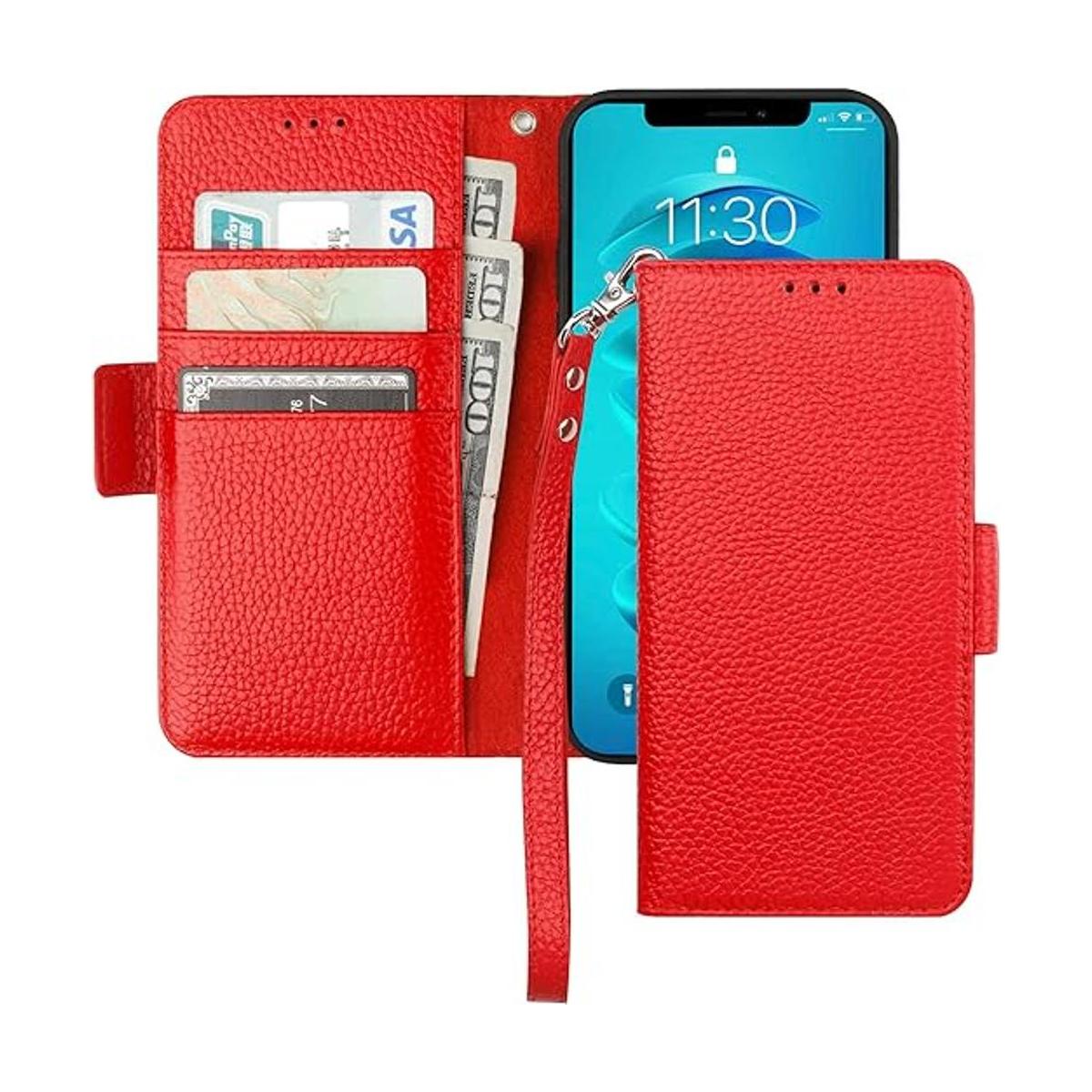 Bocasal Funda tipo cartera para iPhone 14 Plus 5G de piel