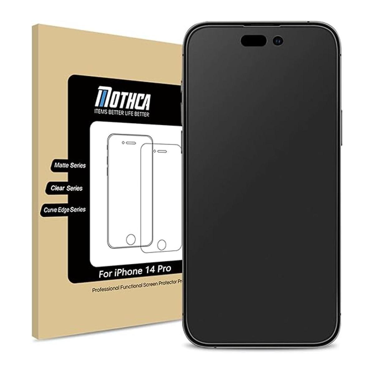 Mothca Protector de pantalla de vidrio mate para iPhone 14