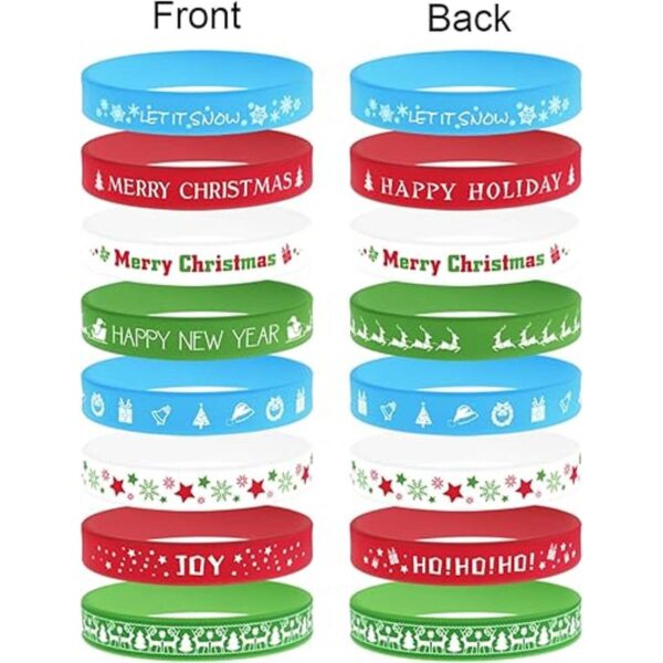 Pulseras de goma de slicone de Navidad feliz año nuevo_4