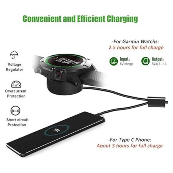Cargador 2 en 1 compatible con Garmin Vivoactive 44S3_5