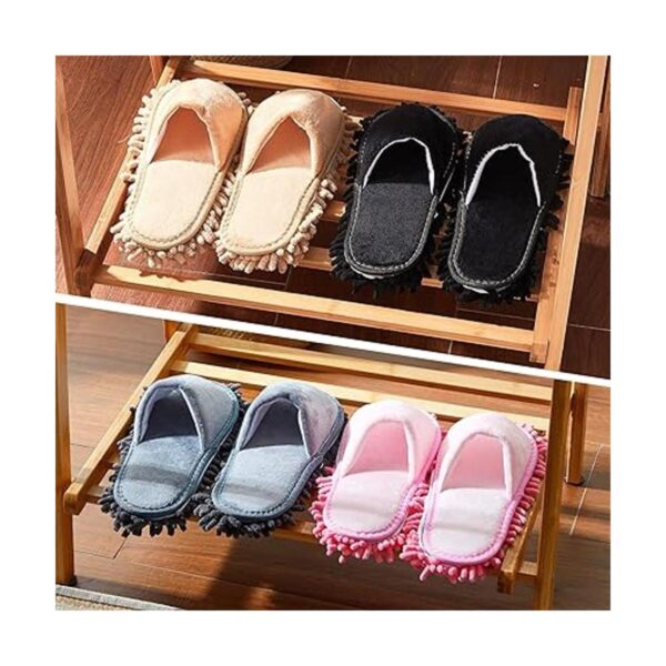4 pares de pantuflas de microfibra para limpieza de