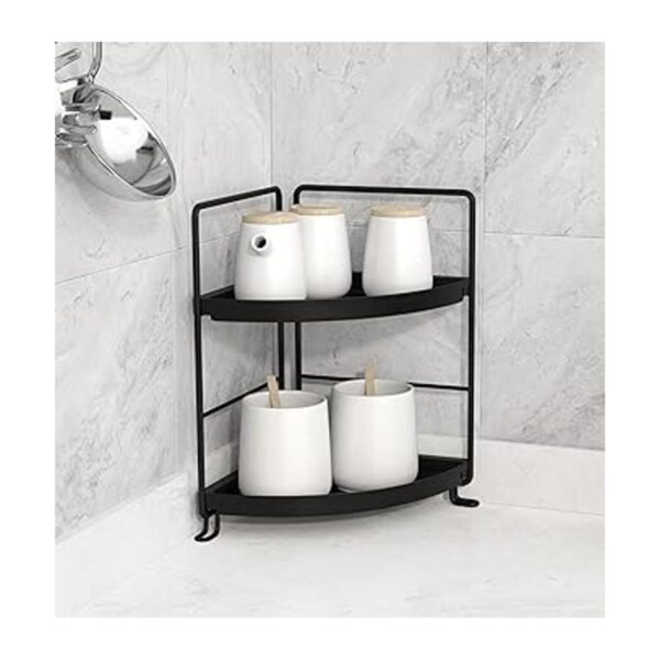 2 Tier Corner Bathroom Countertop Organizer Stackable_3